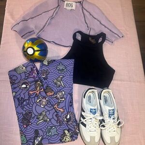 Blackmilk Purple Graphic Leggings